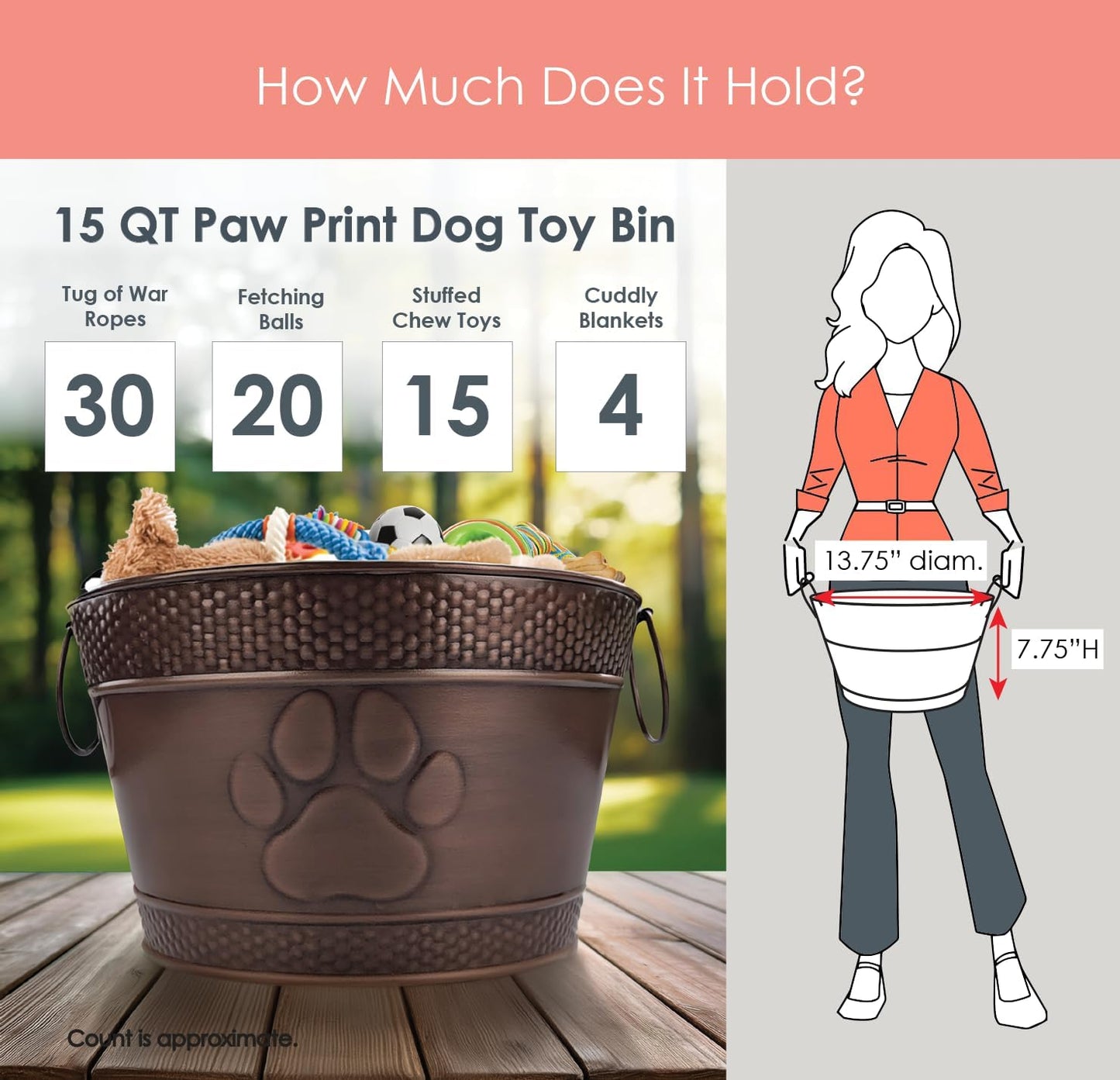 Metal Indestructible Dog Toy Bin -  Lead-Free