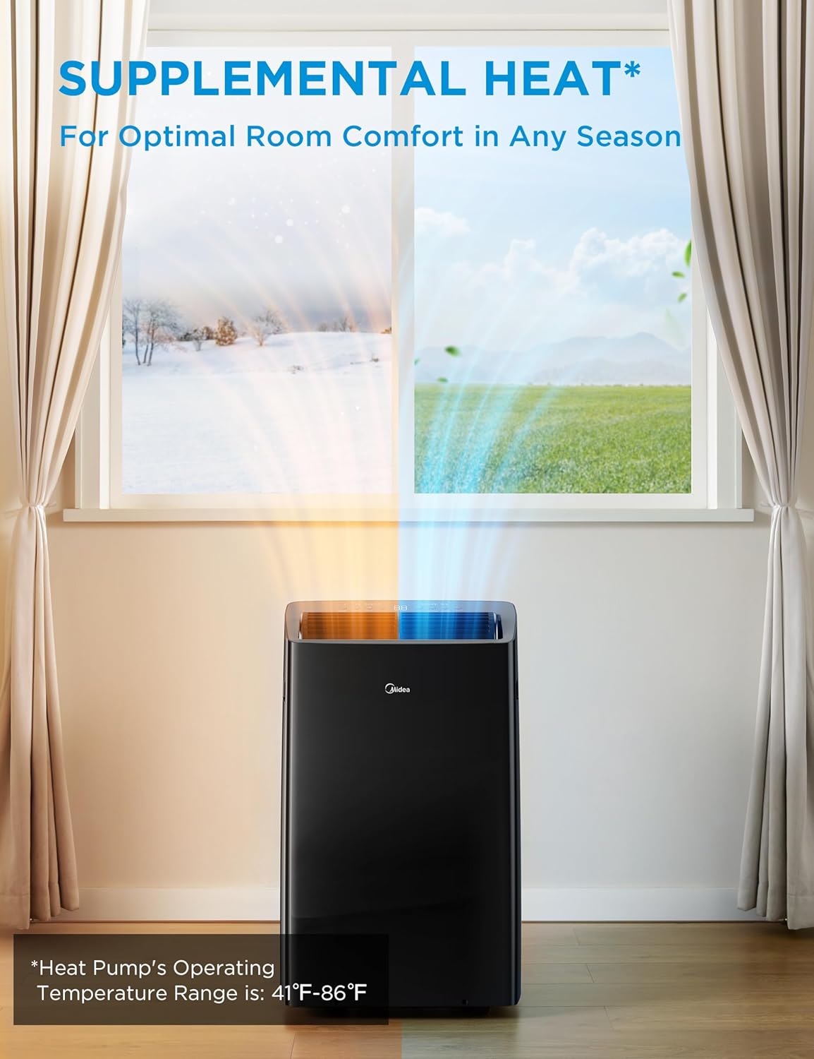 Midea Duo 14,000 BTU Portable AC, Heat