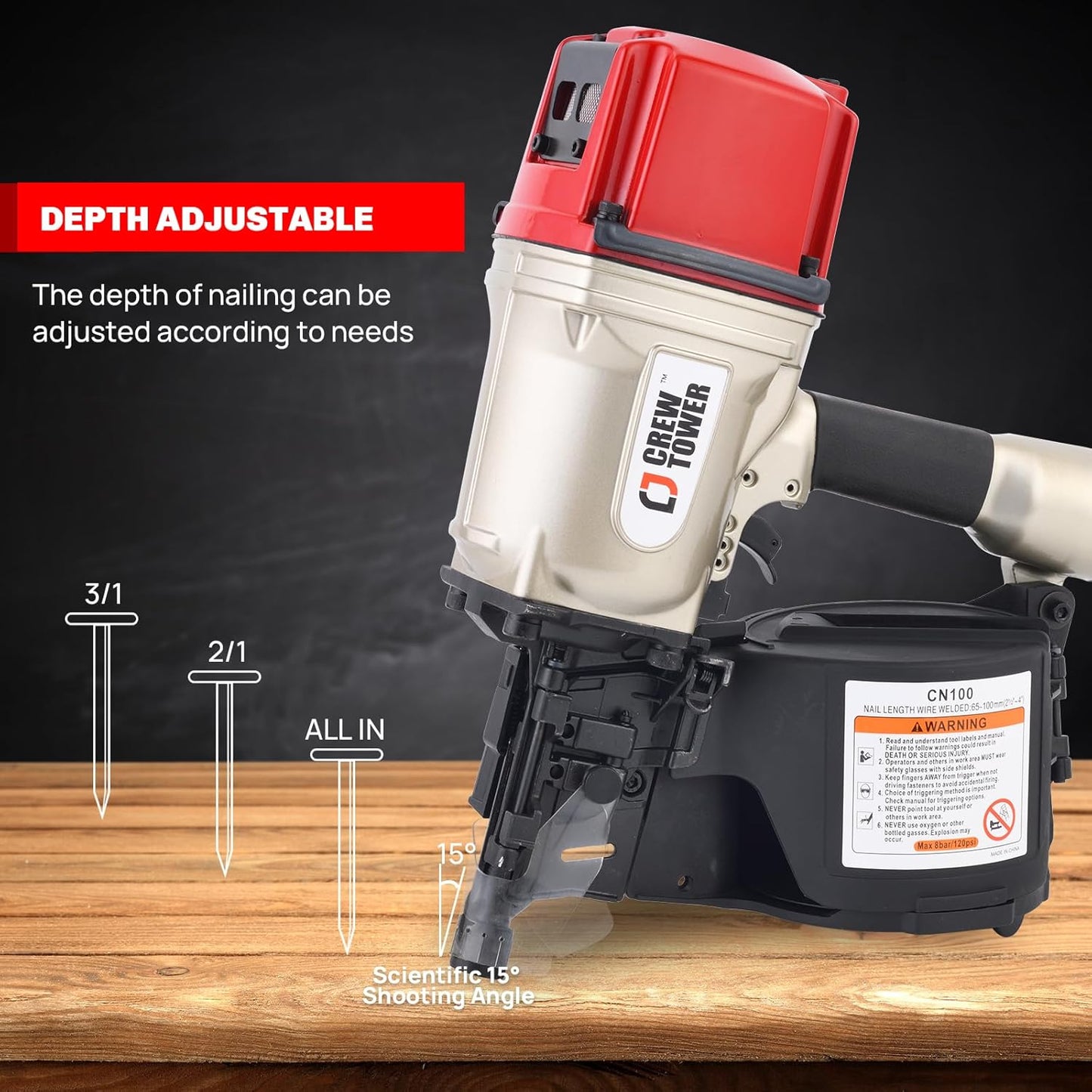 Coil Framing Nailer CN100, 2.5"-4" Pneumatic