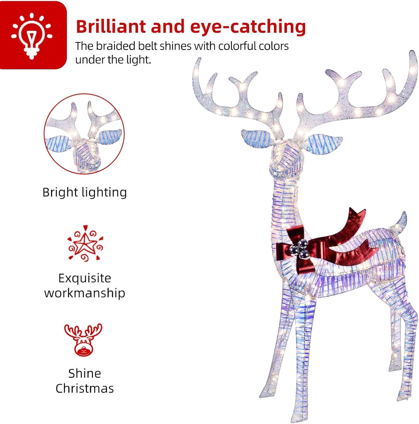 Christmas Decor Outdoors Reindeer Family LED