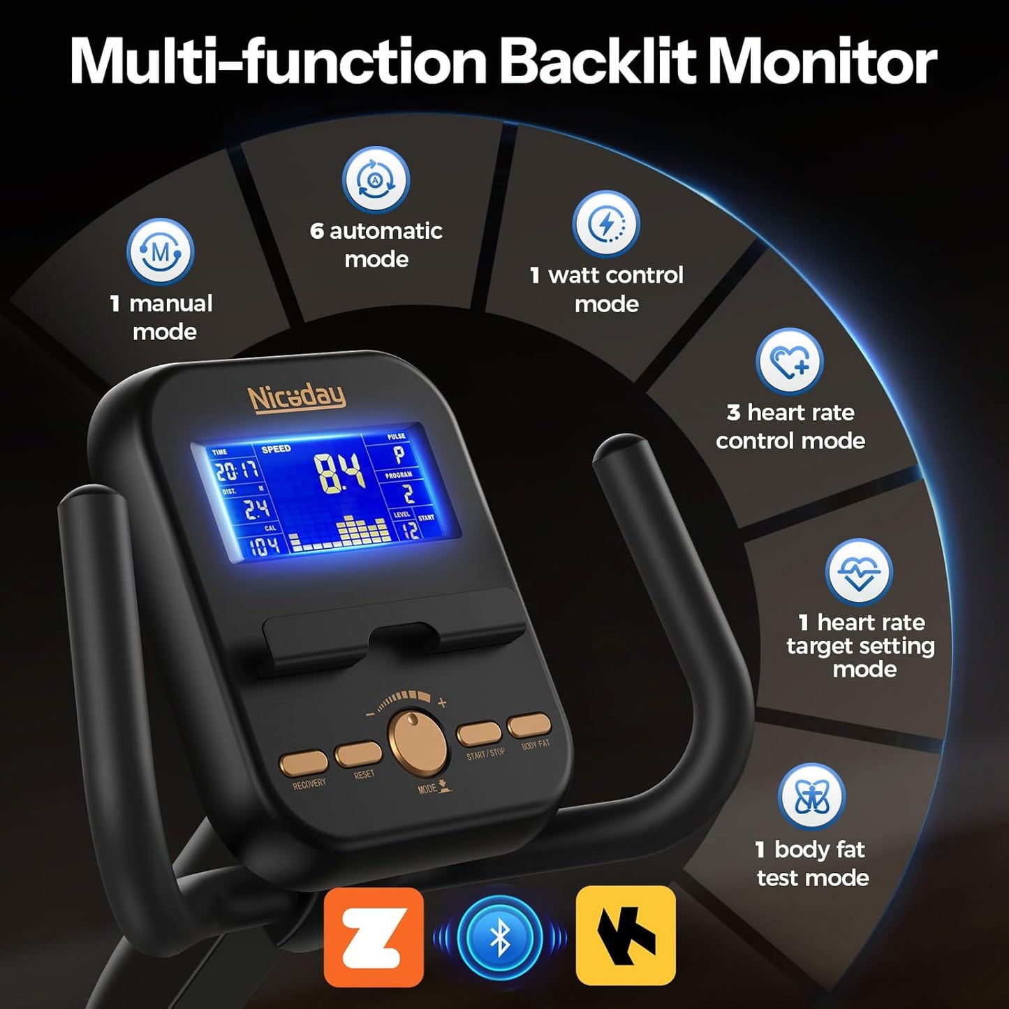 Niceday Recumbent Exercise Bike, 400LBS