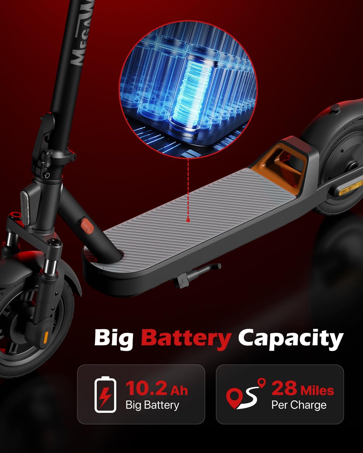 Electric Scooter with Suspension, Long Range