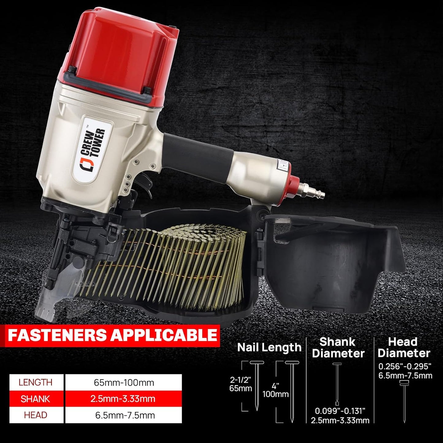 Coil Framing Nailer CN100, 2.5"-4" Pneumatic