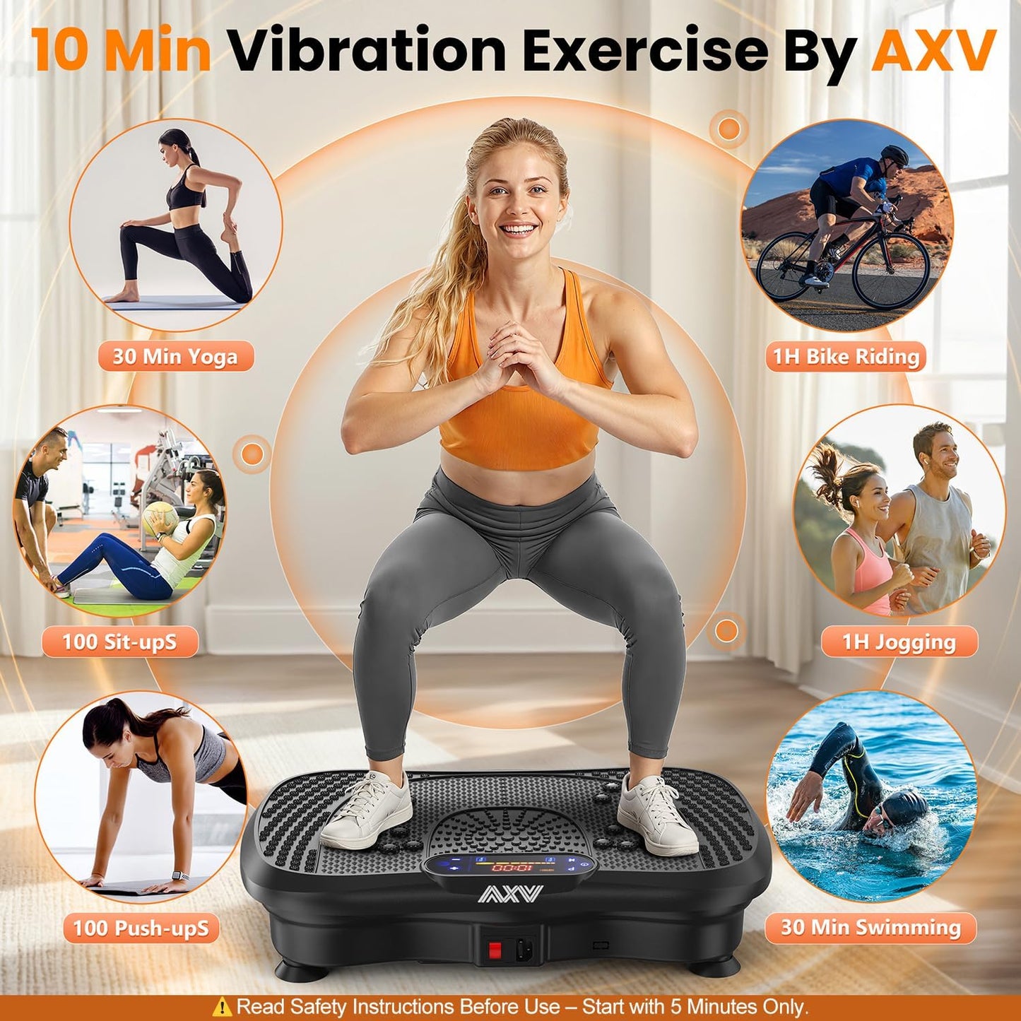 AXV Vibration Plate Fitness Platform Machine