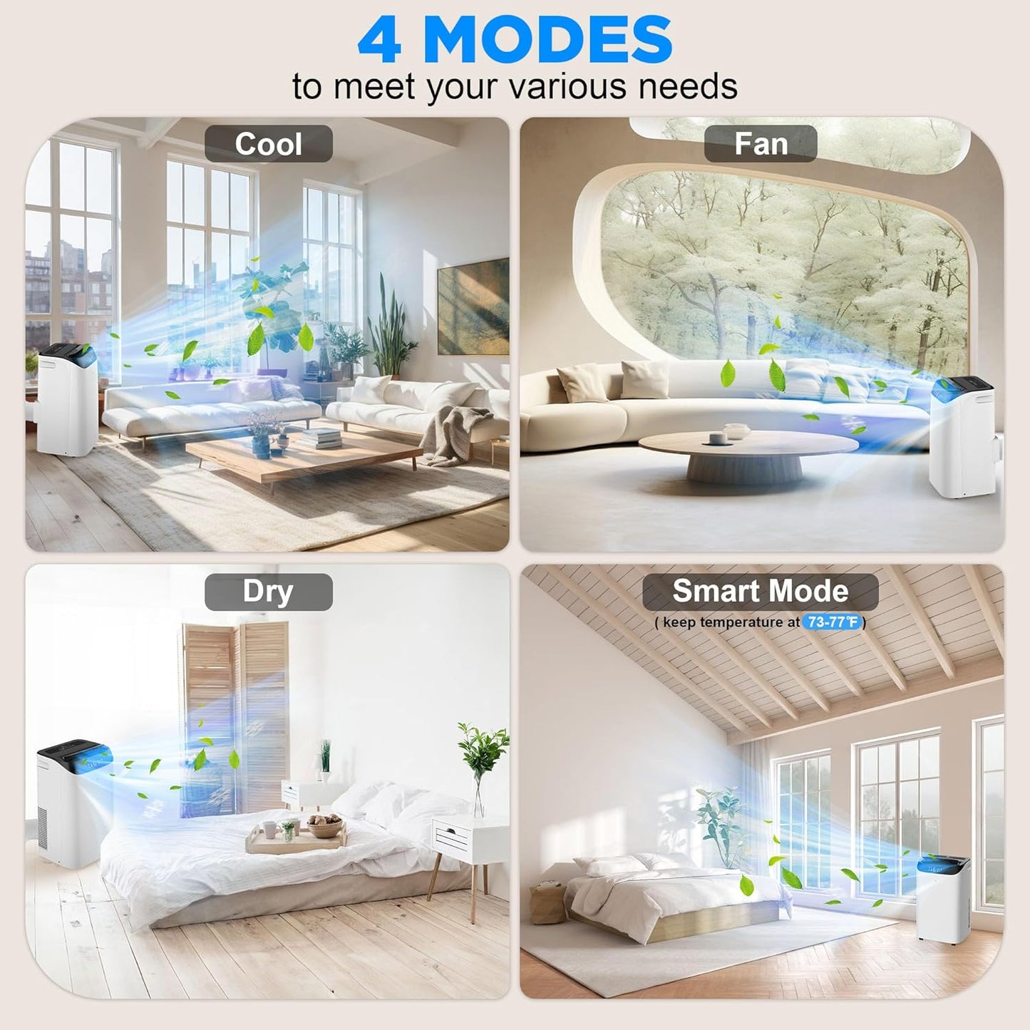 14000 BTU Portable AC, Remote, 3-in-1 Unit