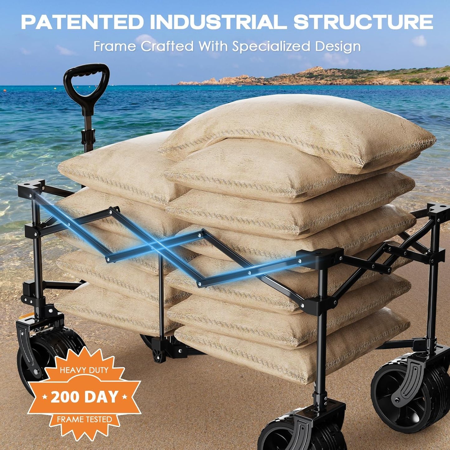Collapsible Wagon Cart Heavy Duty Foldable