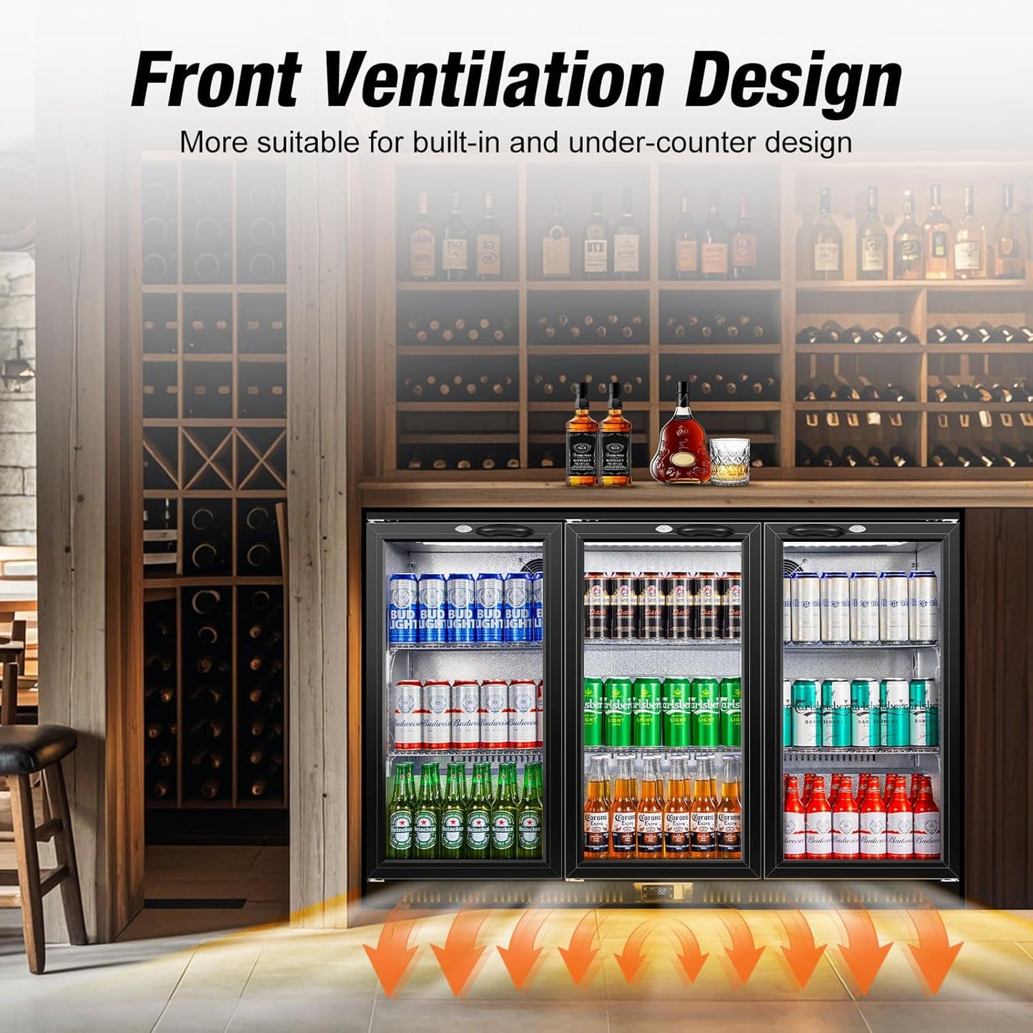 Beverage Refrigerator 12 Cu Ft 3 Glass Door