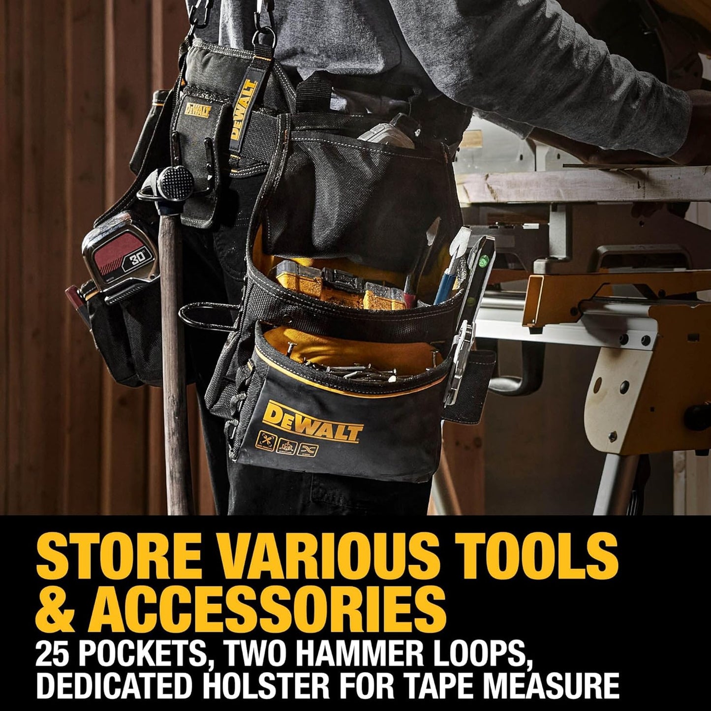 DEWALT Tool Belt Organizer, 25 Pockets