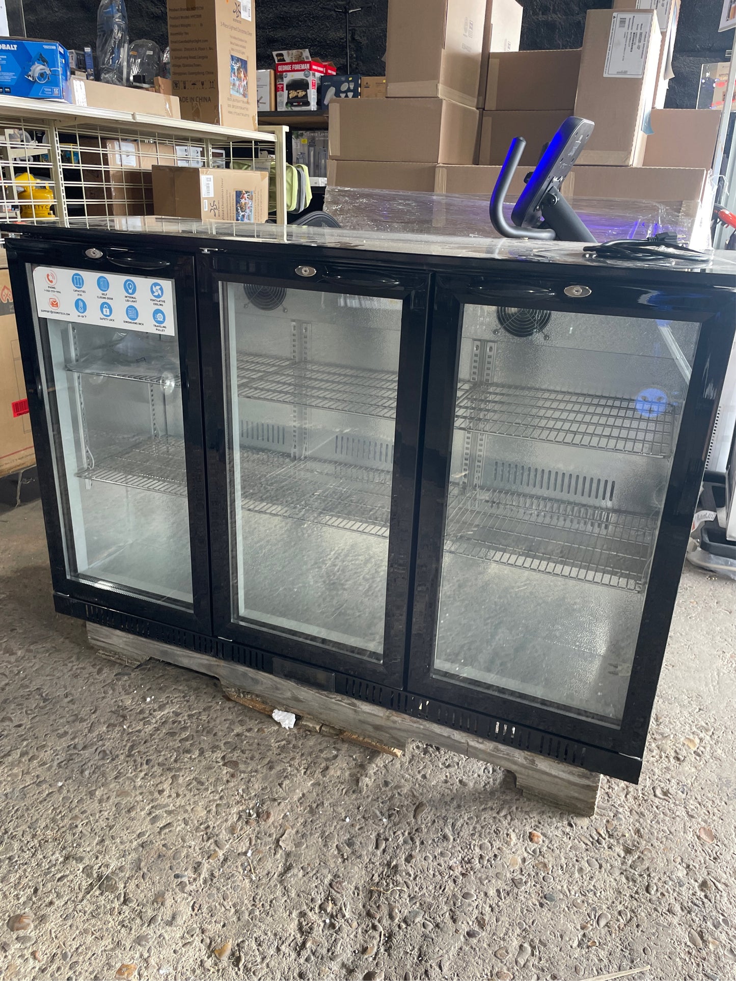 Beverage Refrigerator 12 Cu Ft 3 Glass Door
