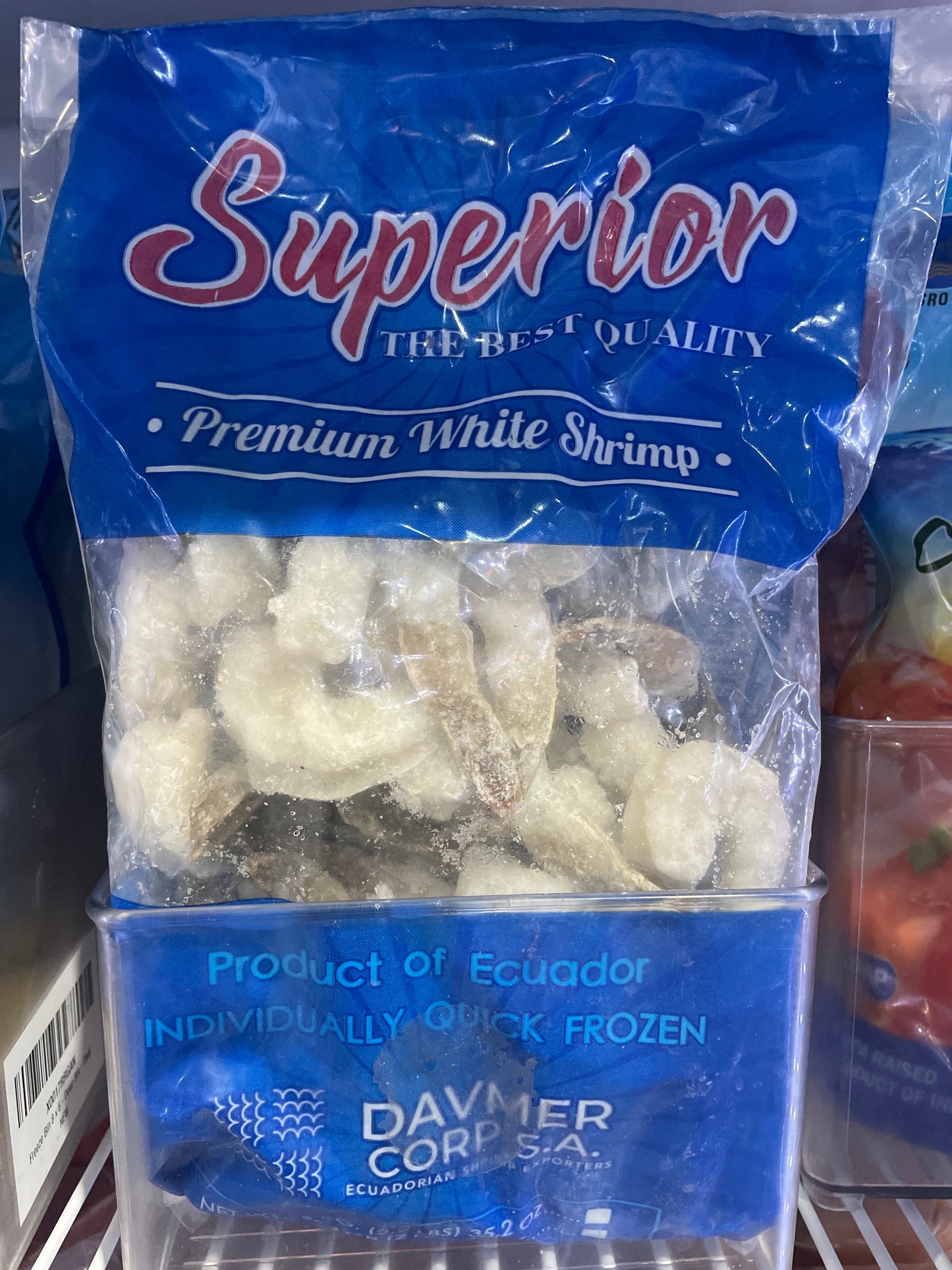 2 lbs - 21/25 PD Tail On Shrimp, IQF