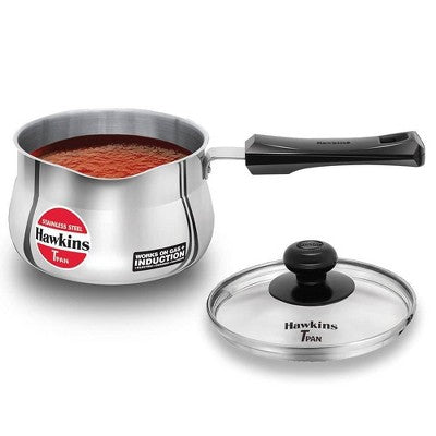 Hawkins 1.5L Steel Sauce Pan with Lid