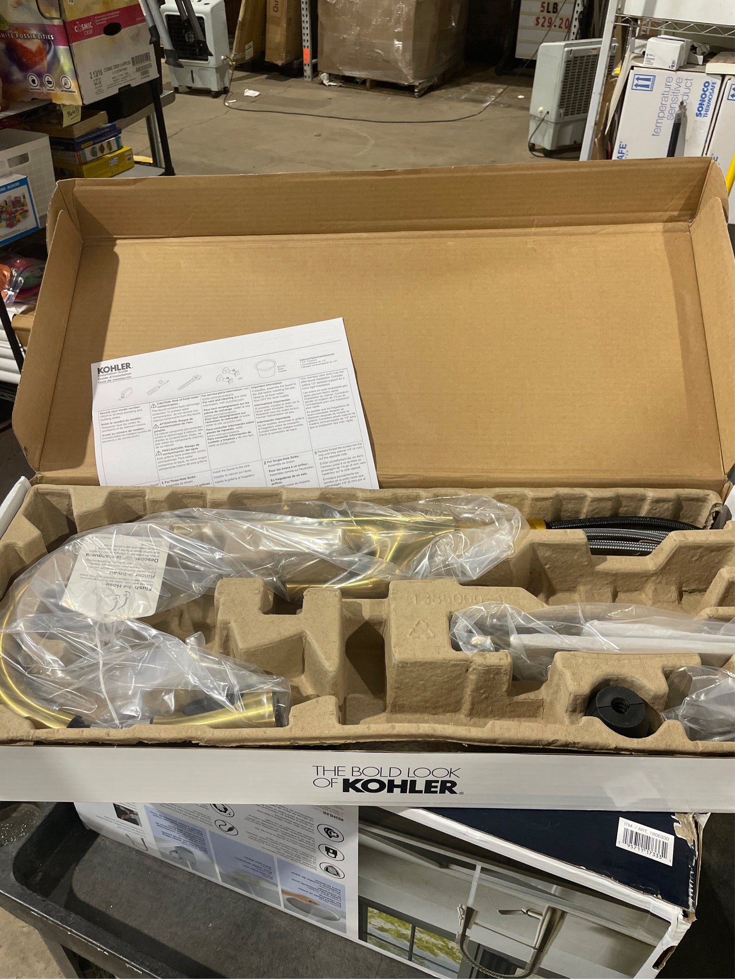 Kohler Bevin Pull Down Kitchen Faucet Brass