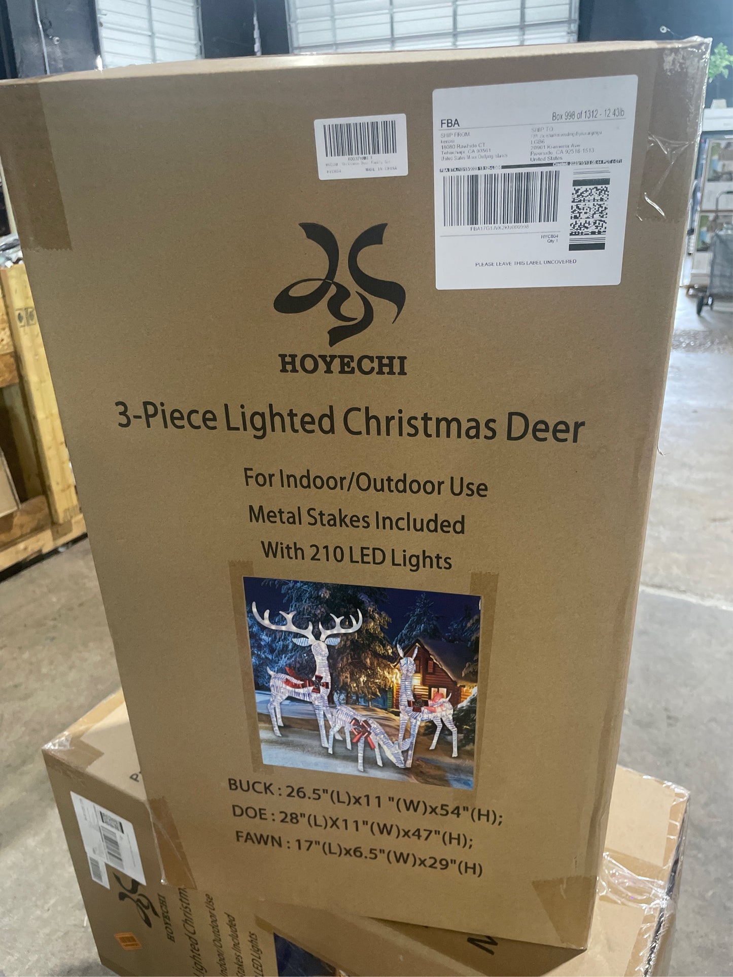 Christmas Decor Outdoors Reindeer Family LED