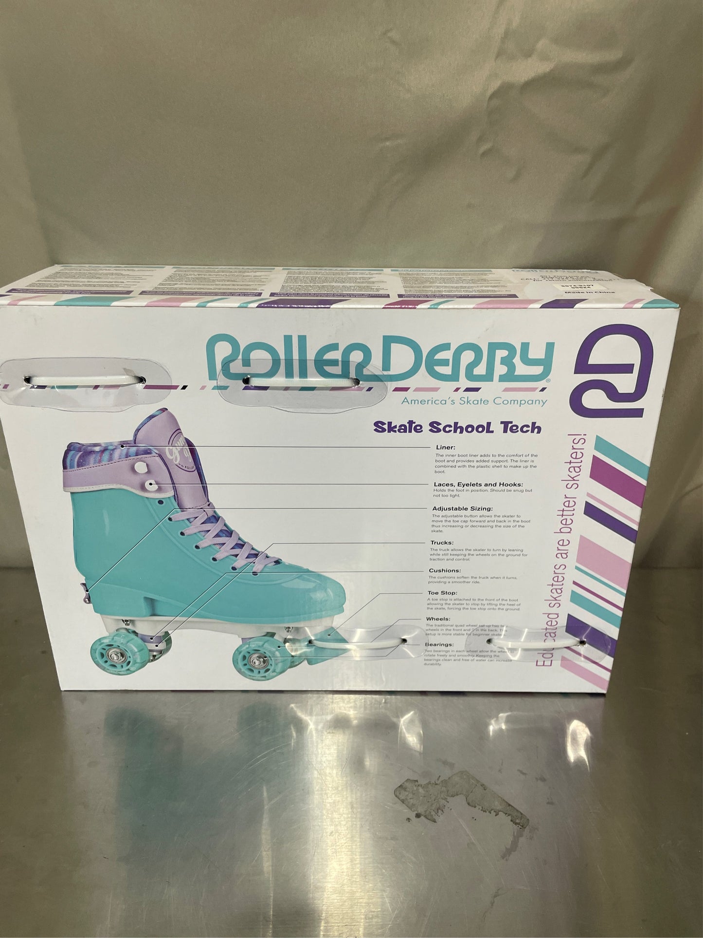 Kid's Adjustable Quad Skate, Mint (3-6)