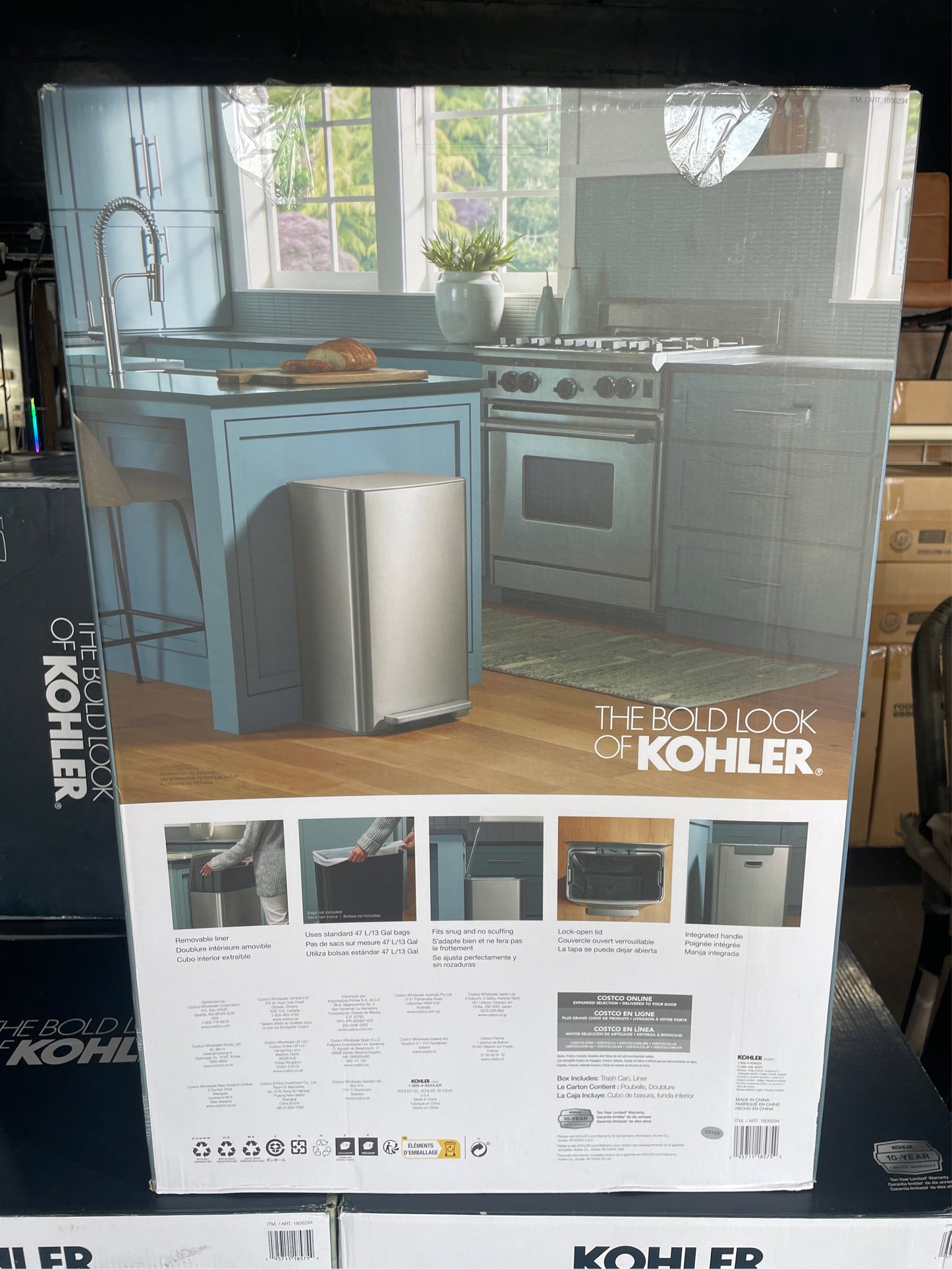Kohler Stainless Steel Kitchen Trashcan - 13 gal